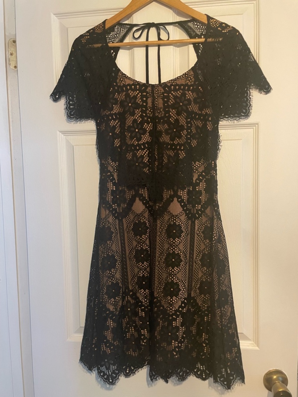 For Love and Lemons Black Lace Open Back Dress NWT Medium